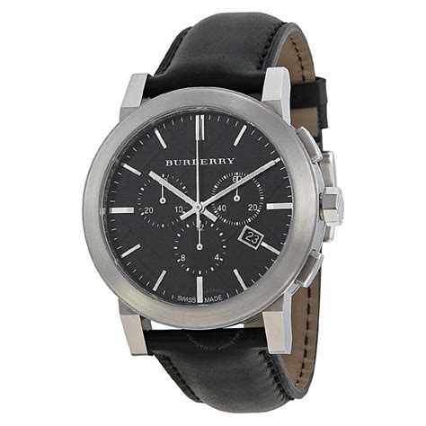 black leather mens burberry watch|burberry watch outlet.